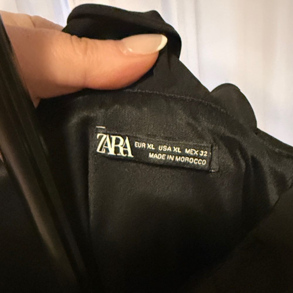 Zara Black Ruffled Ruched Mini Dress - Picture 3 of 5